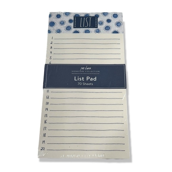 Rae Dunn Signature List Pad Indigo Circles - Picture 2 of 4